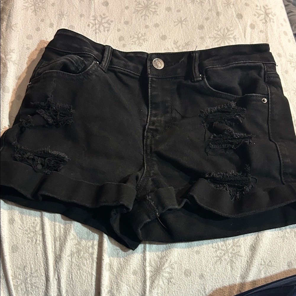 Wax Jean Black Ripped Women Jean Shorts